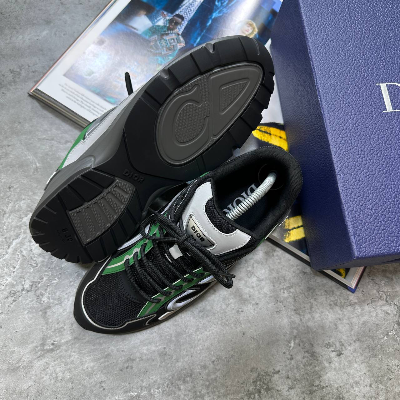 DIOR B30 TRAINERS GREEN